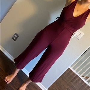 Burgundy jumpsuit